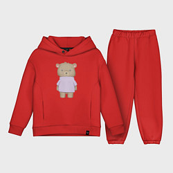 Детский костюм оверсайз Милый Медвежонок В Кофте, цвет: красный