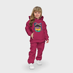 Детский костюм оверсайз Сумочный монстр, цвет: маджента — фото 2