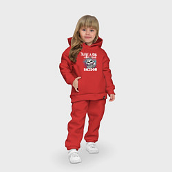 Детский костюм оверсайз Просто девушка, которая любит енотов, цвет: красный — фото 2