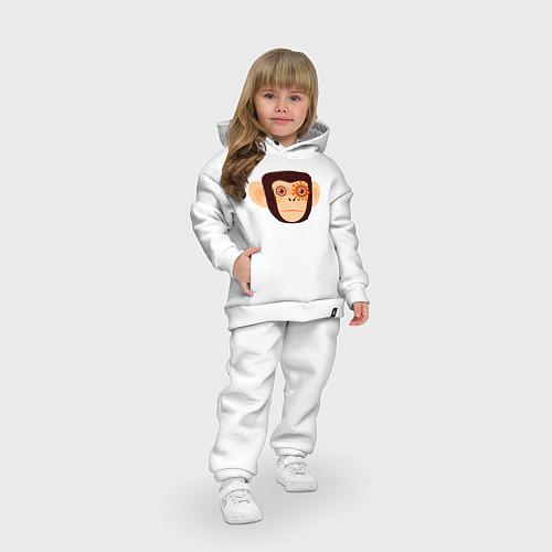 Детский костюм оверсайз Злая кибер обезьяна / Белый – фото 3