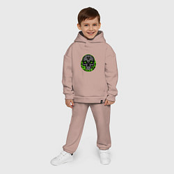 Детский костюм оверсайз SKULL TOXIC, цвет: пыльно-розовый — фото 2