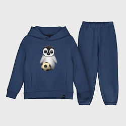 Детский костюм оверсайз Футбол - Пингвин, цвет: тёмно-синий