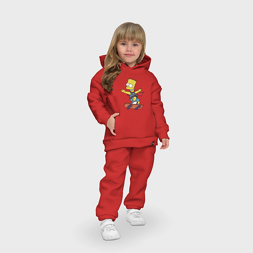 Детский костюм оверсайз Барт Симпсон - крутой скейтер / Красный – фото 3