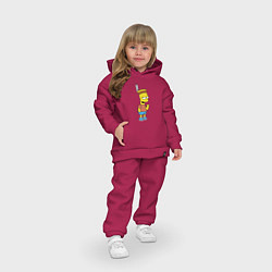 Детский костюм оверсайз Барт Симпсон - индеец, цвет: маджента — фото 2