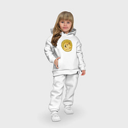 Детский костюм оверсайз Иронизирующая монета с Доге, цвет: белый — фото 2