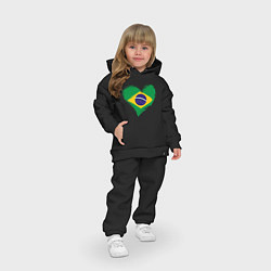 Детский костюм оверсайз Сердце - Бразилия, цвет: черный — фото 2
