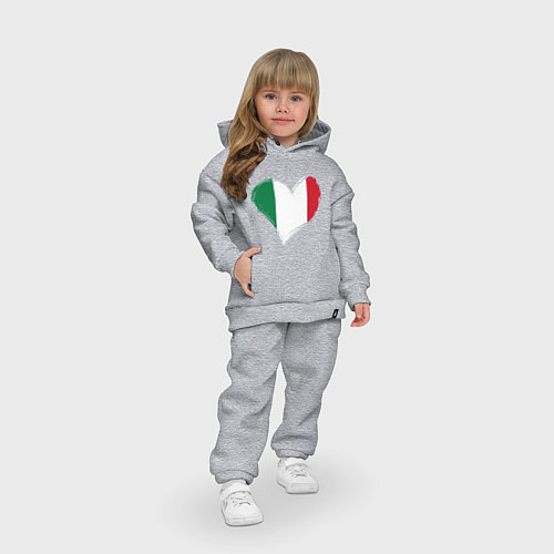 Детский костюм оверсайз Сердце - Италия / Меланж – фото 3