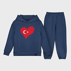 Детский костюм оверсайз Сердце - Турция, цвет: тёмно-синий