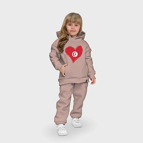 Детский костюм оверсайз Сердце - Тунис / Пыльно-розовый – фото 3