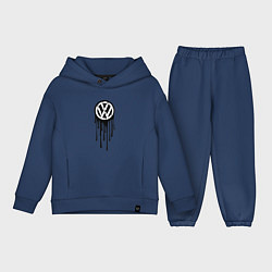 Детский костюм оверсайз Volkswagen - art logo, цвет: тёмно-синий