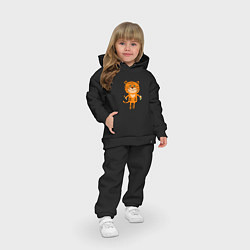 Детский костюм оверсайз Тигр - художник, цвет: черный — фото 2