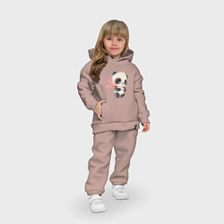 Детский костюм оверсайз Панда с леденцом, цвет: пыльно-розовый — фото 2