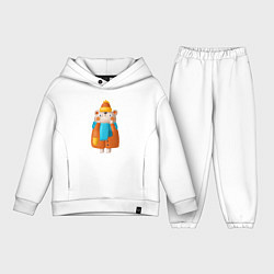 Детский костюм оверсайз Медведица в шубе, цвет: белый