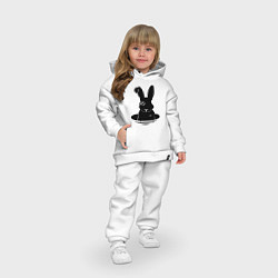 Детский костюм оверсайз Кролик с моноклем, цвет: белый — фото 2