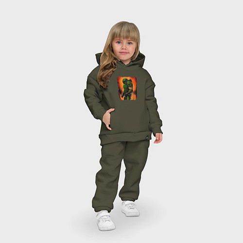 Детский костюм оверсайз Doomguy 8 bit / Хаки – фото 3