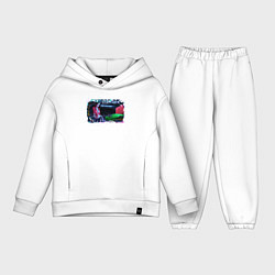 Детский костюм оверсайз Гараж в стиле киберпанк, цвет: белый