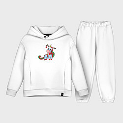 Детский костюм оверсайз Праздничный единорoг, цвет: белый