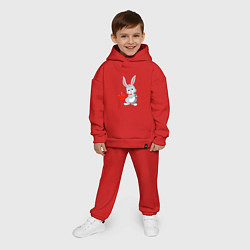 Детский костюм оверсайз Влюблённый кролик, цвет: красный — фото 2