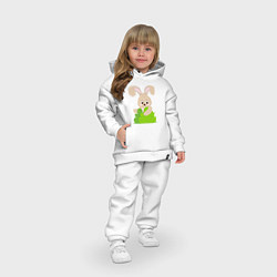 Детский костюм оверсайз Кролик в лесу, цвет: белый — фото 2