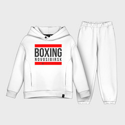 Детский костюм оверсайз Novosibirsk boxing team, цвет: белый