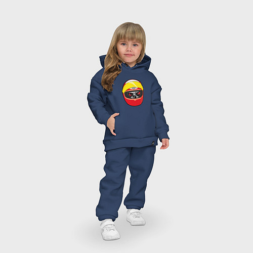 Детский костюм оверсайз Череп обезьяны в каске / Тёмно-синий – фото 3