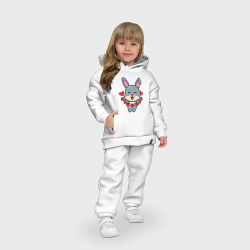 Детский костюм оверсайз Love Rabbit / Белый – фото 3