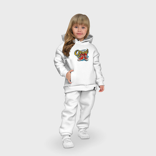 Детский костюм оверсайз Сникерсы street style / Белый – фото 3