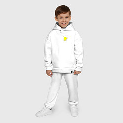 Детский костюм оверсайз Пикачу маленькое лого!, цвет: белый — фото 2