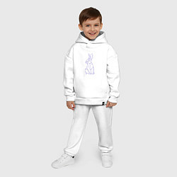 Детский костюм оверсайз Символ 2023 - Синий Кролик, цвет: белый — фото 2