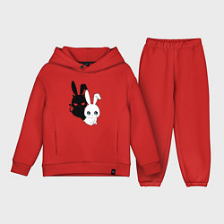 Детский костюм оверсайз Милый кролик - ангелочек или дьяволёнок?, цвет: красный