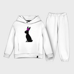 Детский костюм оверсайз Черный кролик, цвет: белый