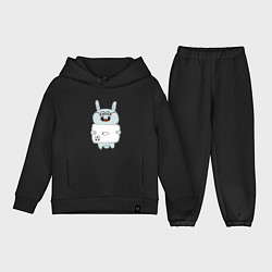 Детский костюм оверсайз Кролик с модным телефоном, цвет: черный