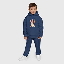 Детский костюм оверсайз Заяц с морковкой, цвет: тёмно-синий — фото 2