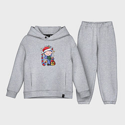 Детский костюм оверсайз Девочка с подарками на Новый год, цвет: меланж