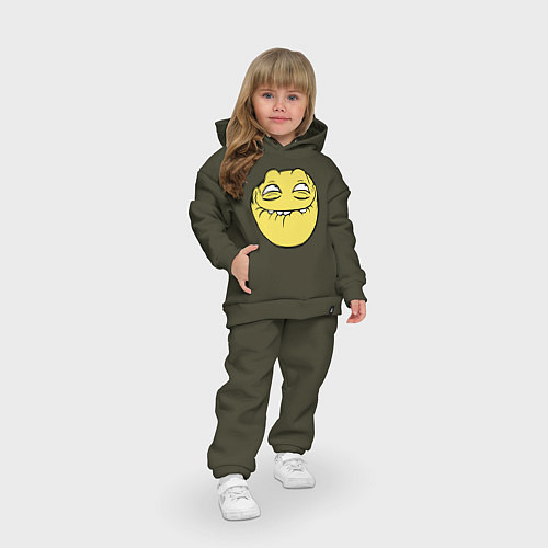Детский костюм оверсайз Smiley trollface / Хаки – фото 3