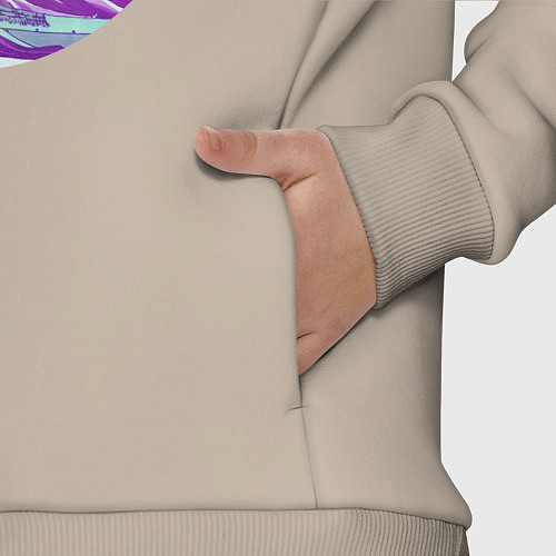 Детский костюм оверсайз Ретровейв волна / Миндальный – фото 3