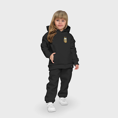 Детский костюм оверсайз Сборная Аргентины логотип / Черный – фото 3