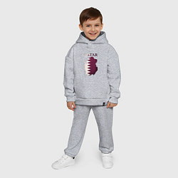 Детский костюм оверсайз Qatar map, цвет: меланж — фото 2