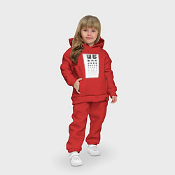Детский костюм оверсайз Таблица Сивцева - глитч прикол, цвет: красный — фото 2