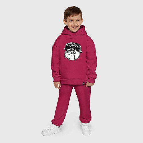 Детский костюм оверсайз Evil bulldog head / Маджента – фото 4