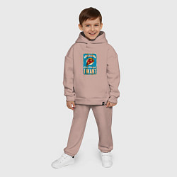Детский костюм оверсайз Pizza - love triangle - i want, цвет: пыльно-розовый — фото 2
