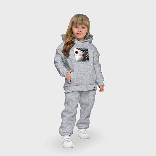 Детский костюм оверсайз Мрачный кот задаётся вопросом / Меланж – фото 3