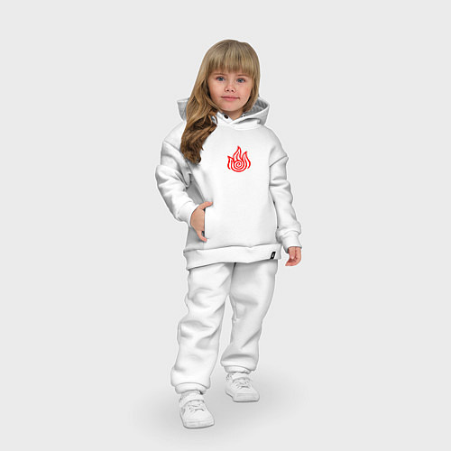 Детский костюм оверсайз Рисованный символ народа огня / Белый – фото 3