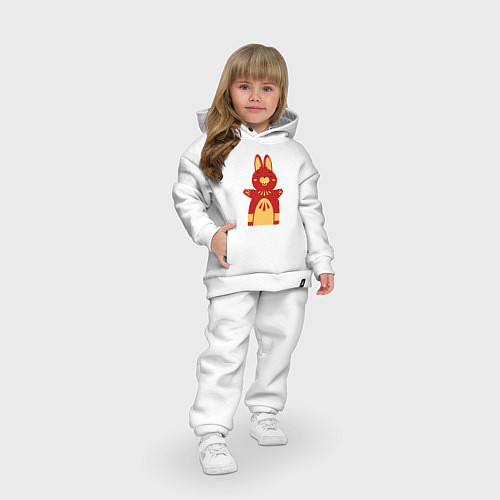 Детский костюм оверсайз Red bunny / Белый – фото 3