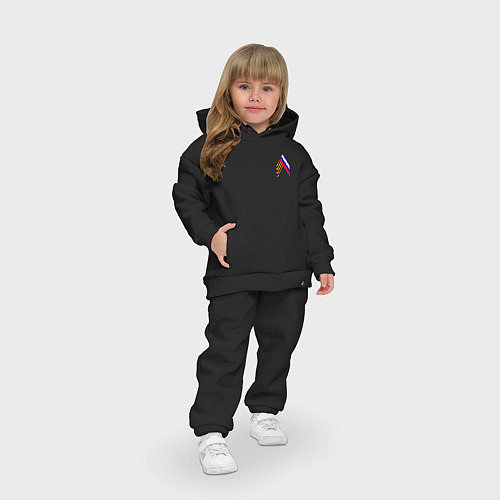 Детский костюм оверсайз Триколор георгиевская лента / Черный – фото 3