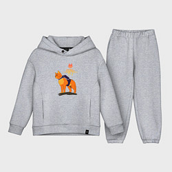 Детский костюм оверсайз Stray - cat logo, цвет: меланж