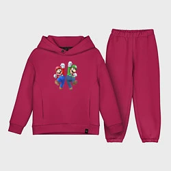Детский костюм оверсайз Марио и Луиджи, цвет: маджента
