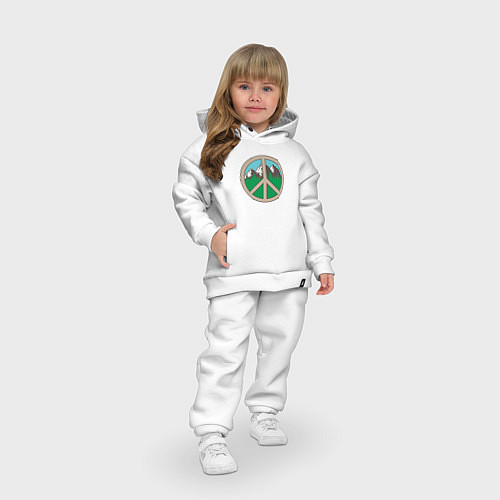 Детский костюм оверсайз Peace nature / Белый – фото 3