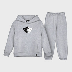 Детский костюм оверсайз Театральные маски грусти и радости, цвет: меланж