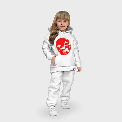 Детский костюм оверсайз Флаг Японии - красное солнце / Белый – фото 3